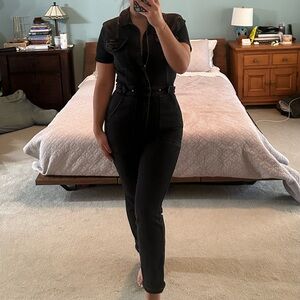 Good American Black Straight Leg Jumpsuit